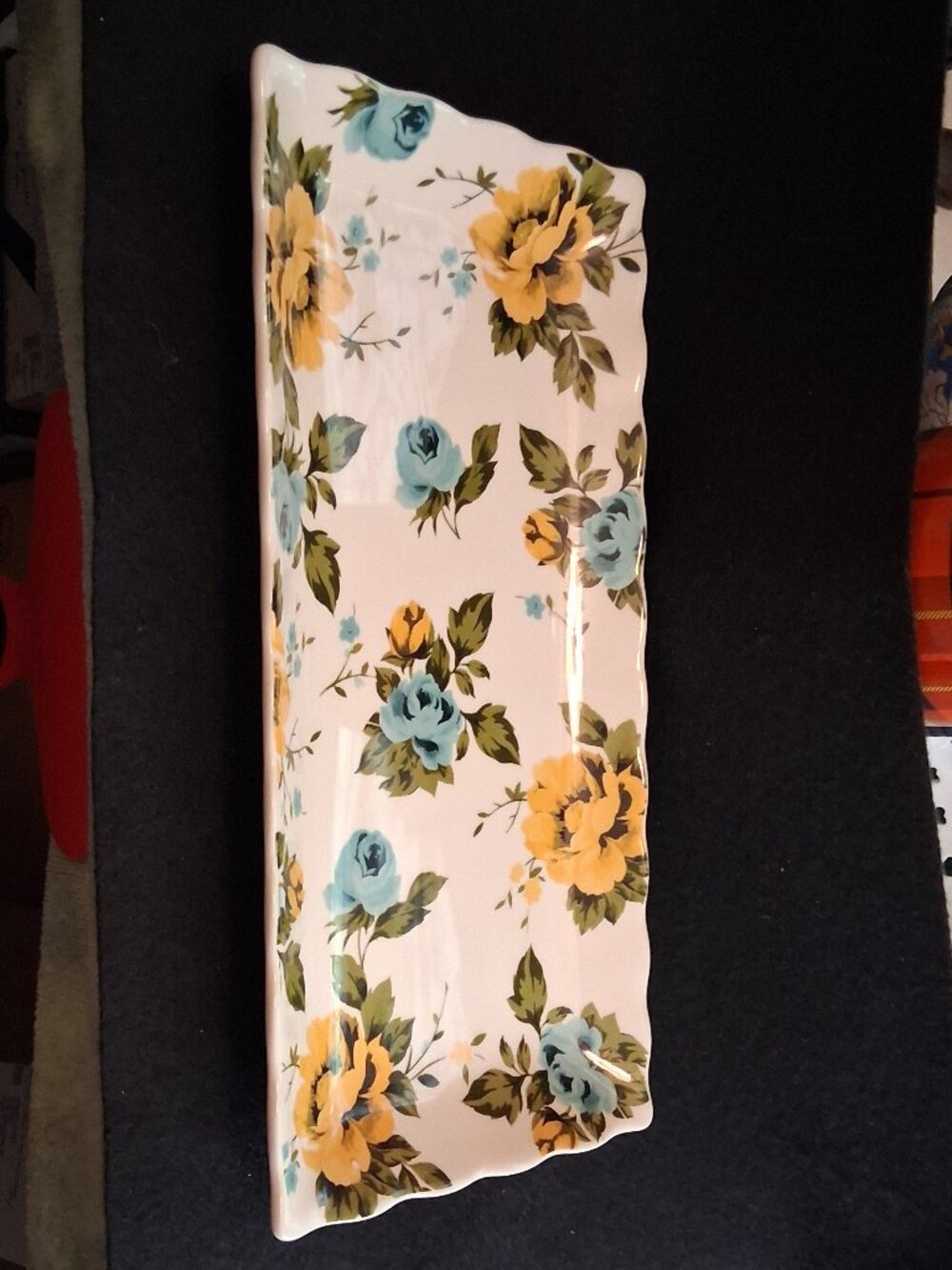 The Pioneer Woman "Rose Shadow" Rectangular Serving Platter • Stoneware - Picture 2 of 9
